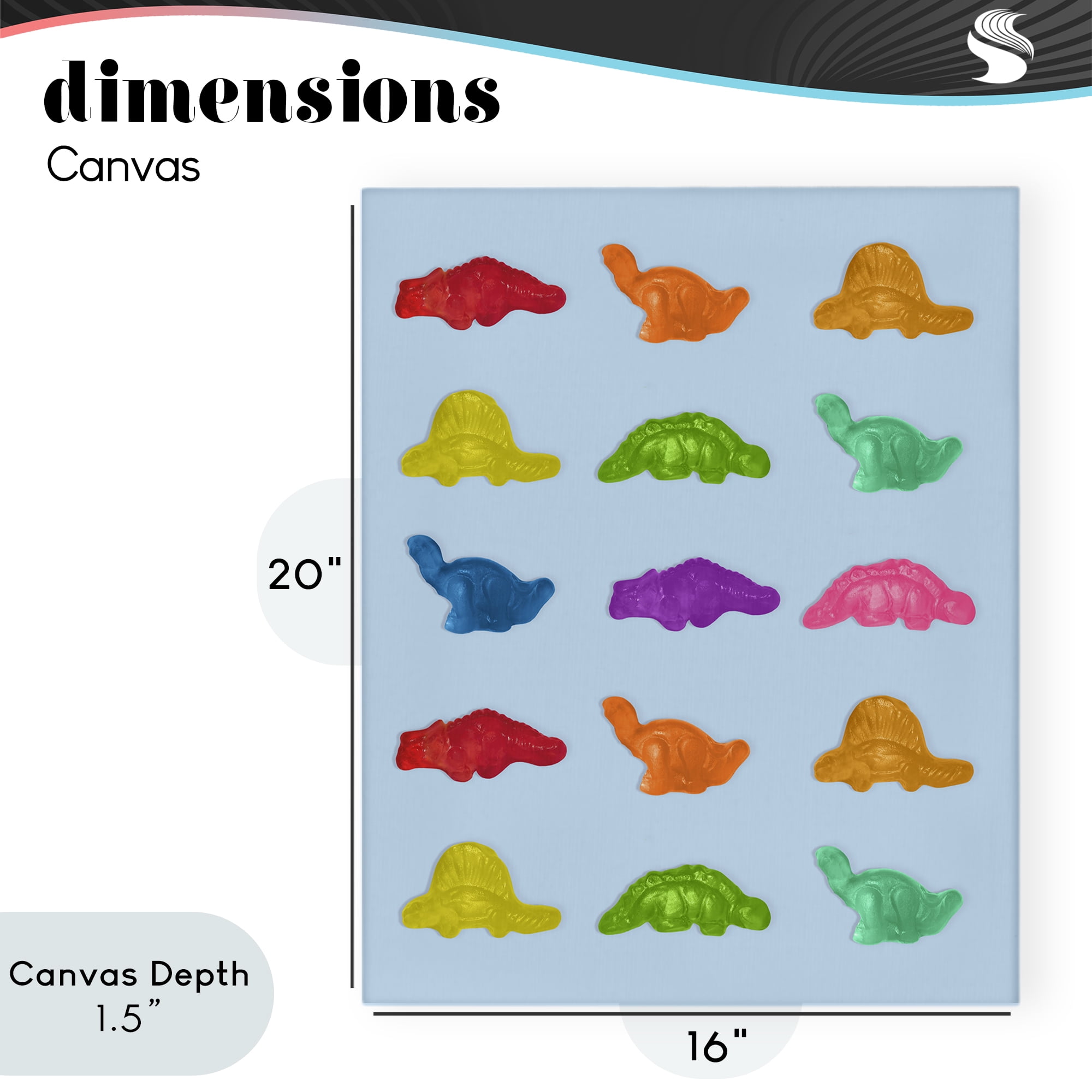 Stupell Industries Colorful Dinosaur Candies Canvas Wall Art, design by LISH Creative