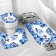 thumbnail image 5 of Juego de alfombras de baño de 3 piezas BlueButterfly, tapete de baño y funda para inodoro, artículos de tocador para el baño, 5 of 5