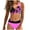 Pink, variant on QUNYINEY Floral Women's Swimwear Bikinis Tie Back V Neck Bathing Suit High Waisted Two Piece Swimsuit Sets