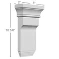 thumbnail image 2 of Ekena Millwork 6"W x 2"D x 10 3/8"H Edwards Smooth Bracket, 2 of 5
