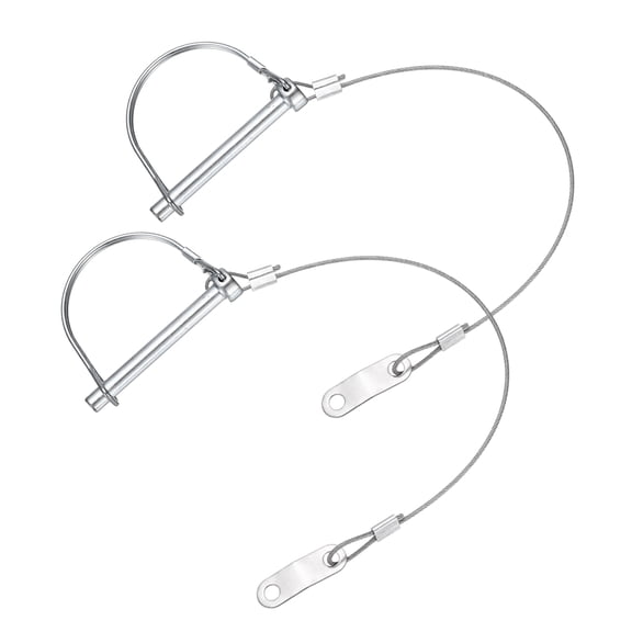 Pasadores de acoplador Uxcell 19/64" x 2-3/4" (7.6mm x 70mm), 2 Pcs Pasador de bloqueo con cordón y anillo de liberación rápida