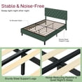 thumbnail image 6 of 4 EVER WINNER Queen Size Bed Frame with Button Tufted Headboard, Upholstered Platform Bedframe with Wood Slat Support, Box Spring Needed, Noise Free, Easy Assembly, Faux Leather & Green, 6 of 8