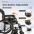 thumbnail image 3 of Olurrisa Lightweight Sports Wheelchair Foldable Mute Wheelchair Aluminium Wheelchair,Suitable ,for Teenagers, Adults, Seniors, 3 of 9