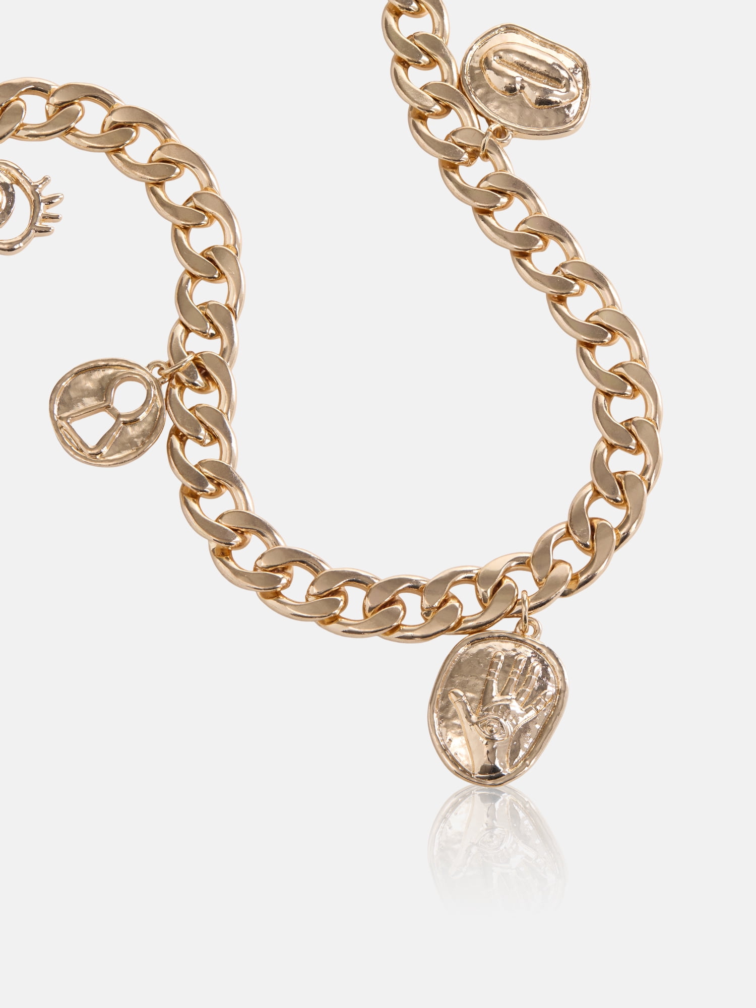 Devil Wears Prada Scoop Collection Women's Gold-Tone Chain Charm Belt, Sizes S-3XL