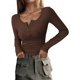 thumbnail image 1 of Remera PRETTYGARDEN Otoño 2025 Marrón Manga Larga Talle S, 1 of 9