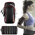 thumbnail image 1 of Eigraketly Brazalete para correr, soporte para teléfono, ajustable, impermeable, gimnasio, Fitness, entrenamiento, senderismo, viajes al aire Ropa Deportiva, Zapatos Rojo, 1 of 6