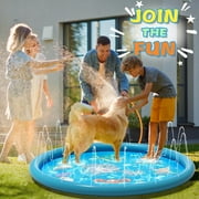 OGEDNAC 68 Water Sprinkler Pad, Inflatable Splash Pad for Kids and Adults Summer Outdoor Backyard Lawn Games Water Play Toy Mat, Blue