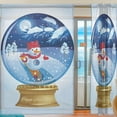 thumbnail image 2 of Coolnut Snowman Globe for New Year Sheer Gauze Door Curtain Window Curtain Drapes for Living Room Kids Bedroom Window Treatment Decor W55 x L78 In 2 Panels, 2 of 4