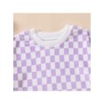 thumbnail image 4 of Bagilaanoe Newborn Baby Girl Boy Oversize Romper Sweatshirt Long Sleeve Bodysuit Checkerboard Print Pullover 3M 6M 12M 18M Fall Tops, 4 of 9