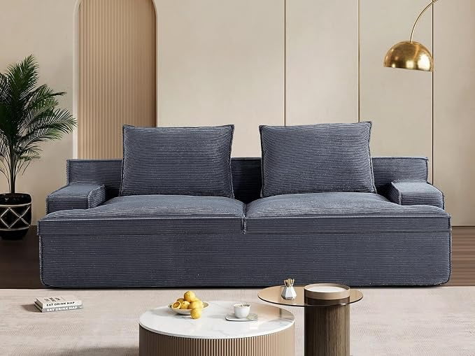 US Pride Oversized Full Foam 4 Seater Couch for Living Room Upholstered in Soft Corduroy Fabric