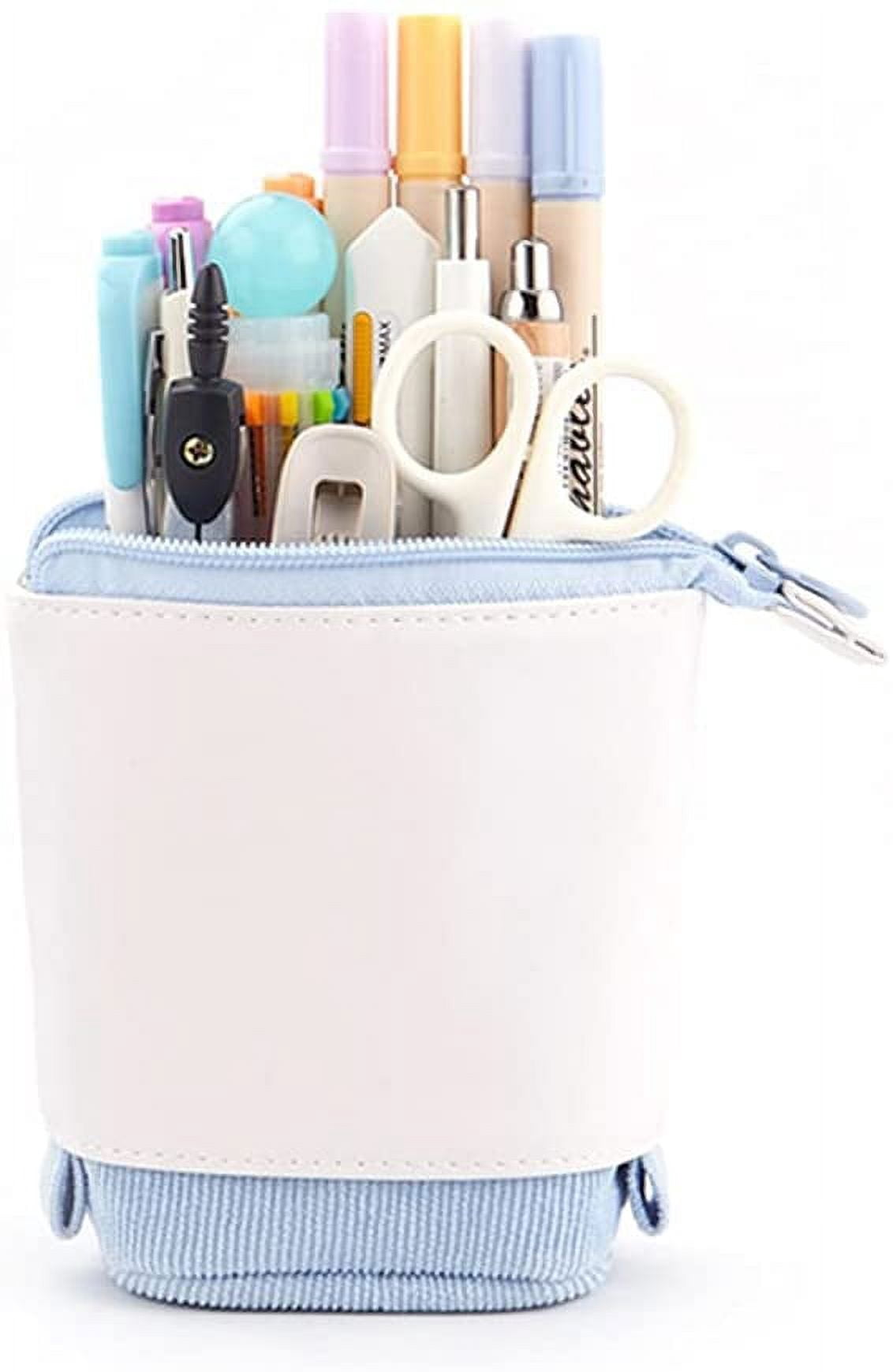 Standing transformer pencil case, canvas retractable pencil case, colorful bag organizer, makeup bag stationery pencil case