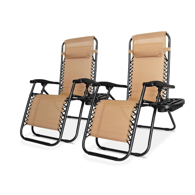 Camastro Silla Plegable Gravedad Cero 2 Piezas beige