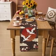 thumbnail image 2 of Japanese Style Table Runner 108 Inches, Modern Cranes Cherry Flower Wave Brown Bed Runner Dresser Scarves Tabletop for Indoor Outdoor Parties/Ceremony/Banquet, 13"x 108", 2 of 8