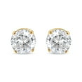 thumbnail image 2 of AGS Certified 14K Yellow Gold 3/8 Cttw 4-Prong Set Brilliant Round-Cut Solitaire Diamond Push Back Stud Earrings (Q-R Color, I1-I2 Clarity), 2 of 9