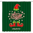 thumbnail image 2 of Christmas Gnome Shower Curtain Funny Xmas Elf Snowflake Winter Holiday Festival Teens Red Green Bathroom Decor Curtain with Hooks,70" Wx70 H, 2 of 6
