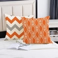 thumbnail image 3 of Juego de 4 fundas de cojín naranja de 18 x 18 pulgadas, almohadas decorativas naranjas para sofá, funda de cojín de lino para decoración del hogar al aire libre (naranja) JAMW Sencillez, 3 of 5