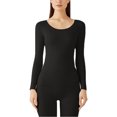 thumbnail image 4 of Débardeur Thermique Ultra Fin en Modal pour Femmes avec Col Rond et Manches Longues (L), 4 of 5