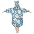 thumbnail image 2 of FORMRS Wearable Blanket Hoodie with Sleeves for Kids Cozy Flannel Sweatshirt, Easter Eggs, 2 of 7