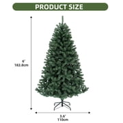 Uforic 6ft Pre-Lit Artificial Christmas Tree with 1000 Branch Tips&250 Warm Lights, Remote Control, Green