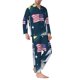thumbnail image 2 of Fotbe Astronaut With USA Flag Pijama de Hombre con Estampado de Manga Larga, Conjunto de 2 Piezas, Ropa de Dormir Suave y Cómoda con Bolsillos-Small, 2 of 7
