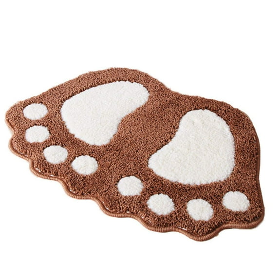 New for summer! Cumka Rugs Mats Water Absorbent Non-Slip Mat Used in Bathroom, Shower, Room, Etc.Soft Microfiber Bath Mat Machine Washable Bath Mat Big Feet Bathroom Mat (Brown, 19x26'')