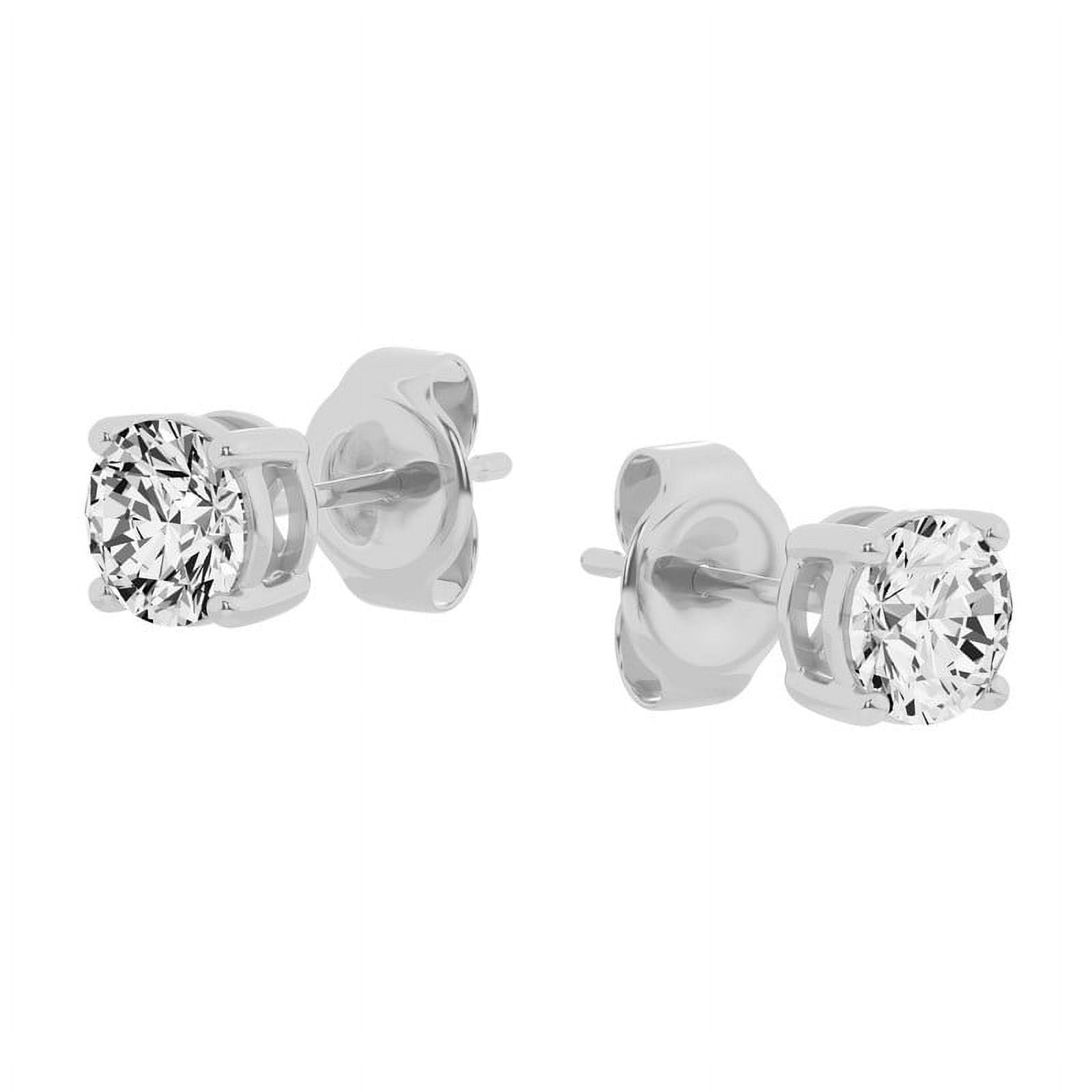 Unique Moments 2 Carat Lab Grown Round Cut Diamond Stud Earrings for Women 14K White Gold