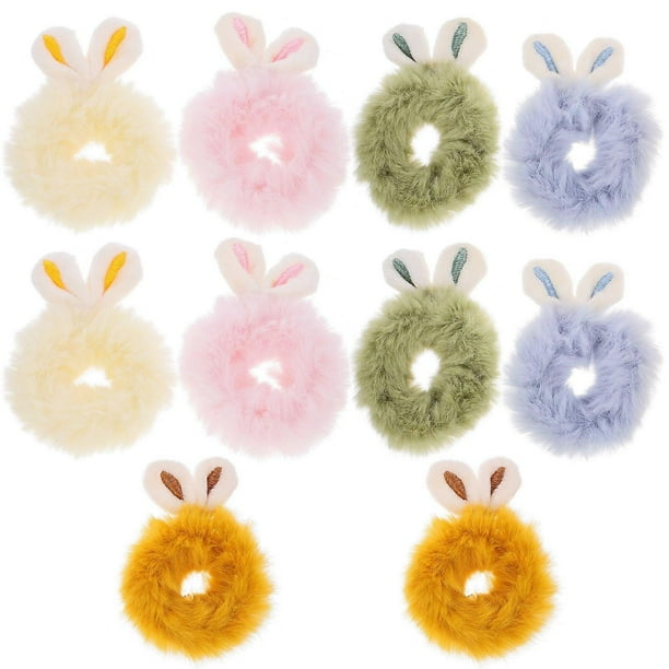 10pcs Plush Hair Scrunchies Hair Ties Ropes Cute Ponytail Holder Elastics Hair Bands