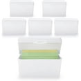 thumbnail image 1 of 6 Pack 3 x 5 inch Index Card Box - Index Card Holder Notecard Box Recipe Card Box Plastic Storage Organizer for Filling Index Cards , Note cards , Flashcards, Recipes and Addresses(White), 1 of 7
