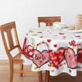 thumbnail image 4 of Valentine''s Day Tablecloth 60×60 Inch Round, Love Hearts Red Washable Table Cover for Party Picnic Dinner Decor, 4 of 6