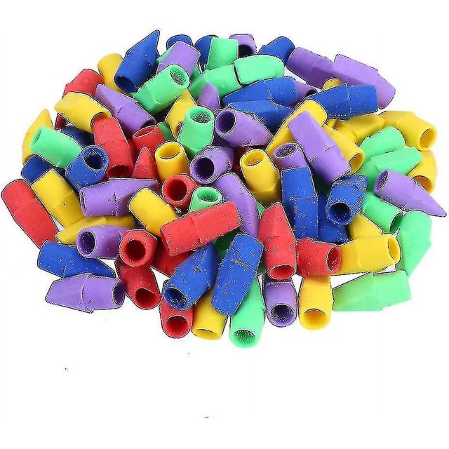 100pcs Pencil Eraser, School Supplies, Stationery Eraser (random Color) Yue Chi