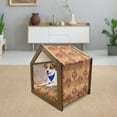 thumbnail image 3 of African Pet House, Motif with Pattern Design, Outdoor & Indoor Portable Dog Kennel with Pillow and Cover, 5 Sizes, Sand Brown Orange, by Ambesonne, 3 of 5