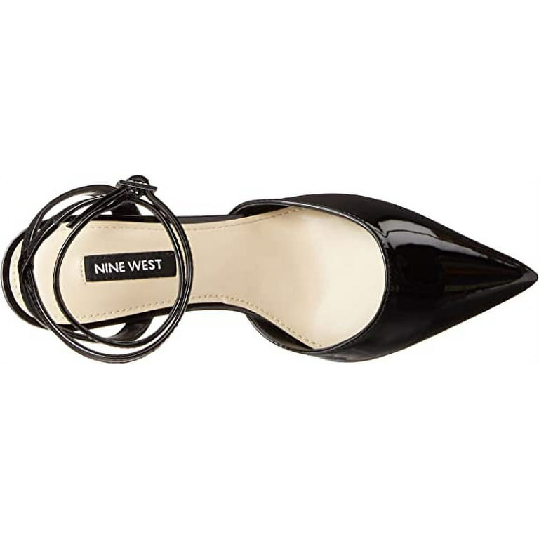 Nine West Harlowe Ankle Strap Pumps, Black Patent Leather, Trendy
