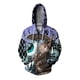 thumbnail image 3 of Sudadera con capucha con reloj impreso en 3D para hombre, sudadera con gráfico de flor del diablo, sudadera de ocio de gran tamaño con cremallera, sudaderas de manga larga, 3 of 5