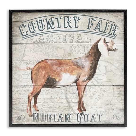 Stupell Industries Rustic Lodge Country Fair Goat Black Framed Giclee Art, 12 x 12, by Gail Fraser