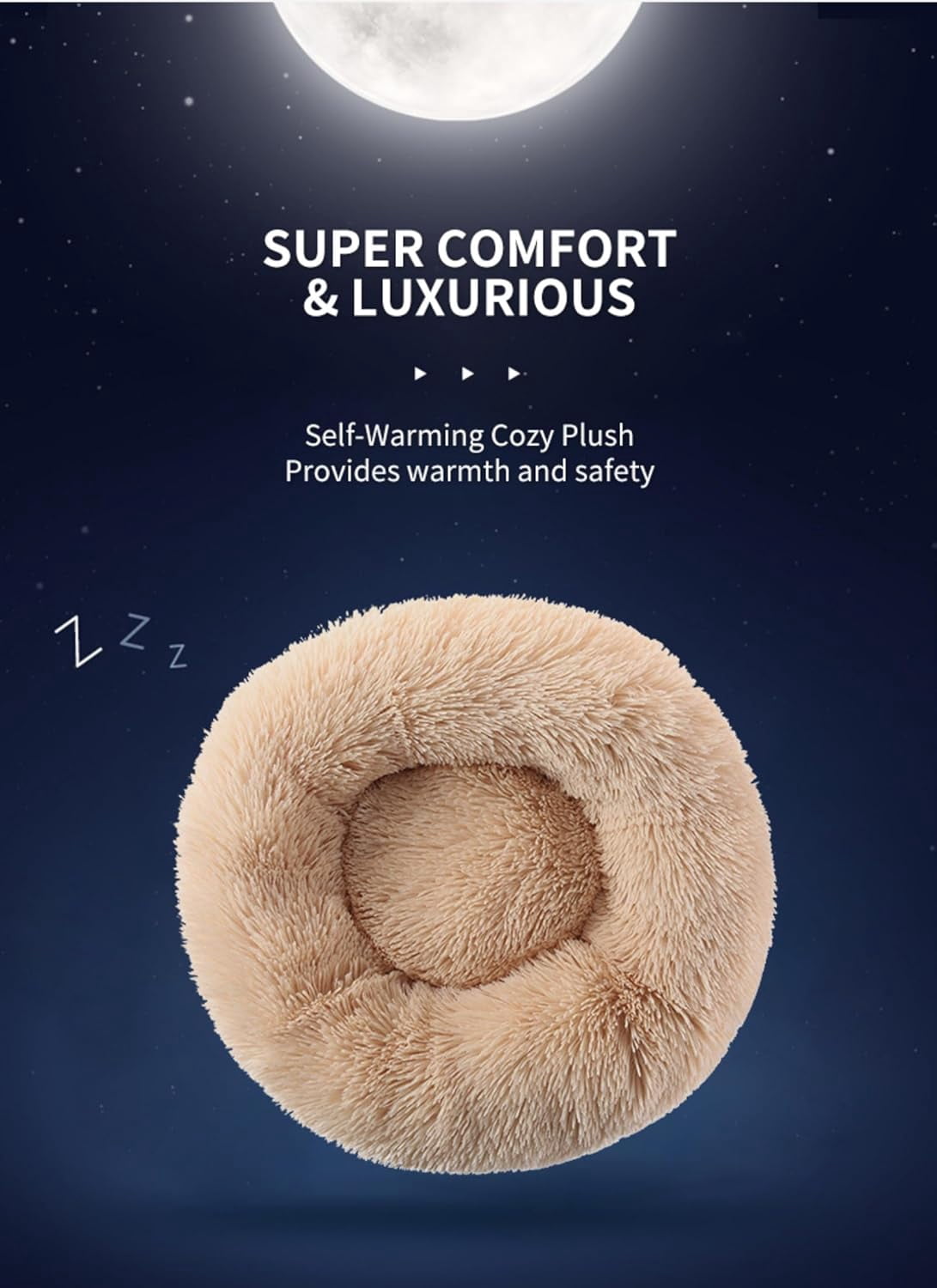 Calming Dog Bed & Cat Bed, Anti-Anxiety Donut Dog Cuddler Bed, Warming Cozy Soft Dog Round Bed, Fluffy Faux Fur Plush Pet Dog Cat Cushion Bed for Small Medium Dogs and Cats (X-Large, Brown)