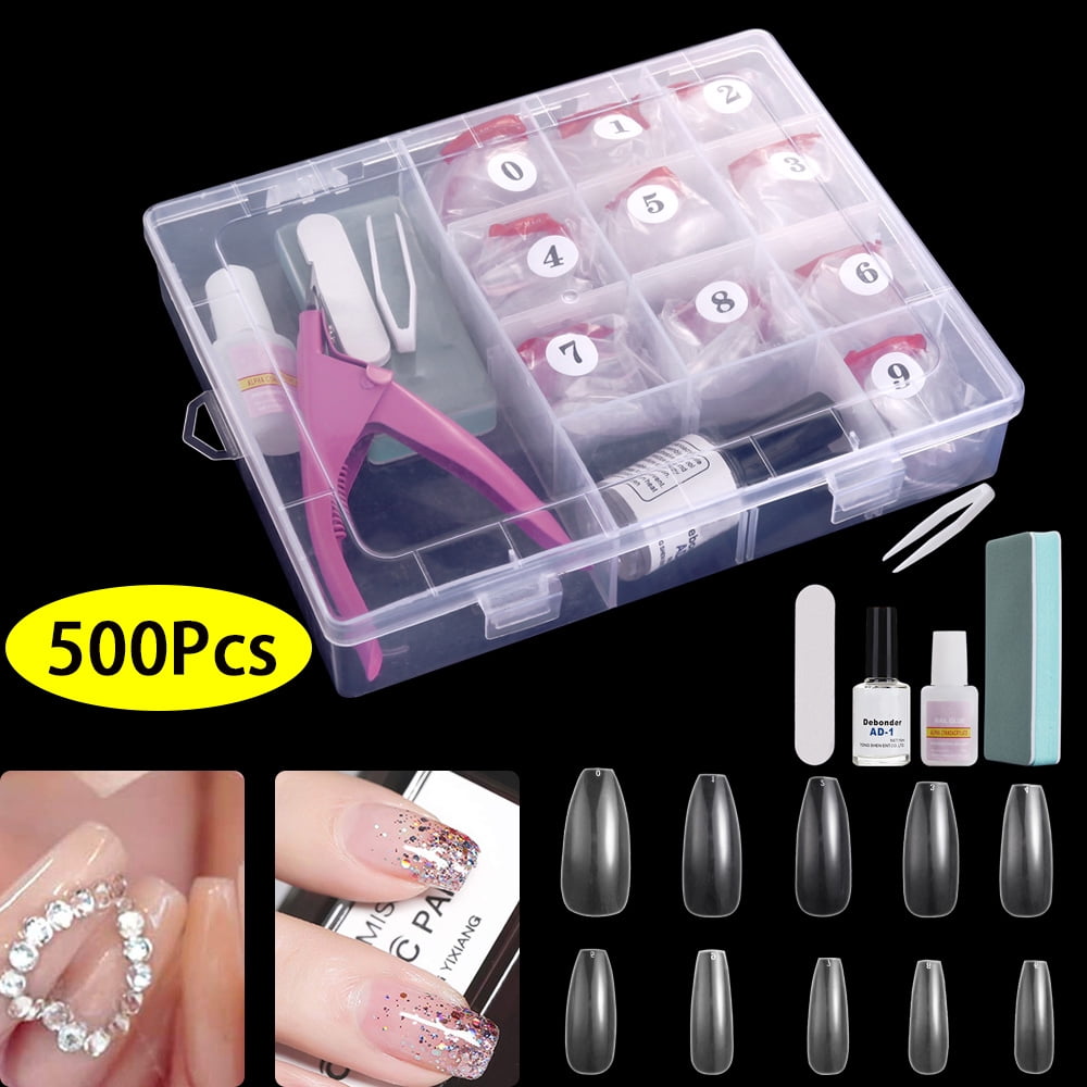 Clear Coffin Nail Tips Set 500 Pcs Clear Fake Nails French Tip Nails Acrylic Long Coffin Half Cover Nail Tips Ballerina False Nails With Nail Clipper Files And Glues Cuticle Pusher And Fork Clear Coffin Nail Tips Set 500 Pcs Clear Fake Nails French Tip Nails Acrylic Long Coffin Half Cover Nail Tips Ballerina False Nails With Nail Clipper Files And Glues Cuticle Pusher And Fork
