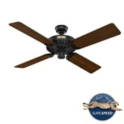 Hunter 52 inch Outdoor or Indoor Ceiling Fan No Light - Black Ceiling Fan without Light, For Patio, Porch, Garage, or Living Room, Standard Mount, 5 Blades, Pull Chain - Original 23838, Matte Black