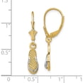 thumbnail image 4 of 14K SINGLE FLIP-FLOP LEVERBACK EARRINGS (WHITE STRAPS), 4 of 4