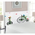 thumbnail image 2 of Bicycle Headboard, Flying Birds and Flowers on Old Single Wheel Bikes Happiness and Joy Pedals Graphic, Upholstered Decorative Metal Bed Headboard with Memory Foam, Twin Size, Multicolor, by Ambesonne, 2 of 4