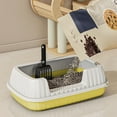 thumbnail image 4 of Open Cat Litter Box with High Side,Anti-Splashing Cats Litters Pan, Semi-Enclosed Cat Toilet with Litter Sifting Scoop, 4 of 5