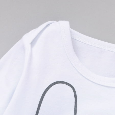 

TOWED22 Baby Bubble Romper Baby Boy Girl Football Season Romper Sweatshirt Long Sleeve Letters Print One Piece Bodysuit Fall Winter Outfit White