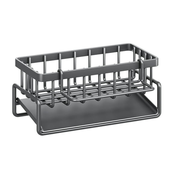 Kitchen Sink Organizer Sponge Kitchen Sink Caddy Organizer, Dish Brush Rustproof Stainless Steel Sink Sponge with Auto Draining Tray Sink Caddy Kitchen Sink Organizer,Kitchen Sink Caddy
