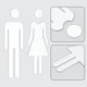 thumbnail image 5 of pares de letreros de identificación de baños, letreros blancos para baños, letreros para baños de hombres y mujeres, calcomanías de acrílico para puertas de inodoros, para oficinas, negocios y, 5 of 8