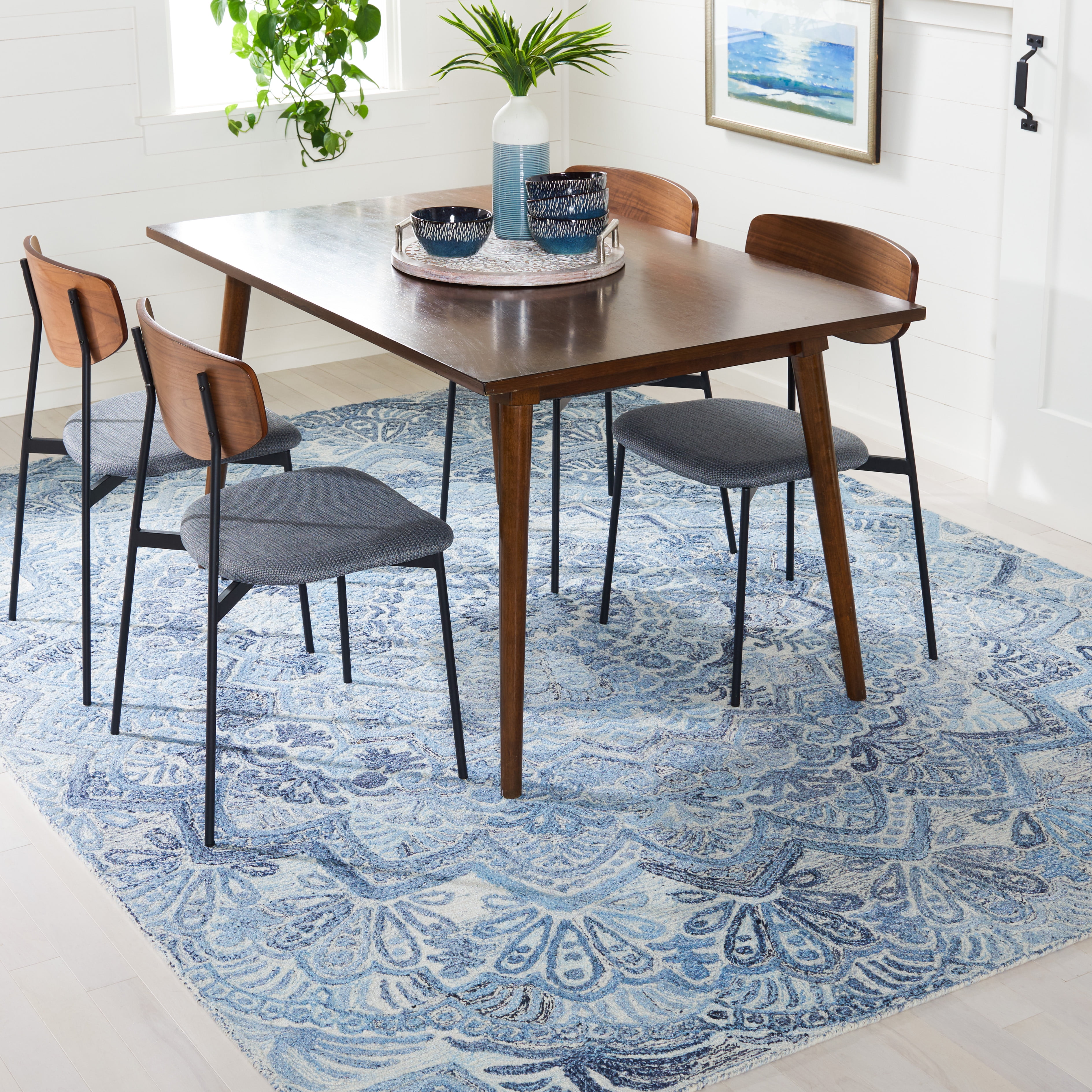 SAFAVIEH Marquee Georgiana Floral Area Rug, Blue/Ivory, 10' x 14'