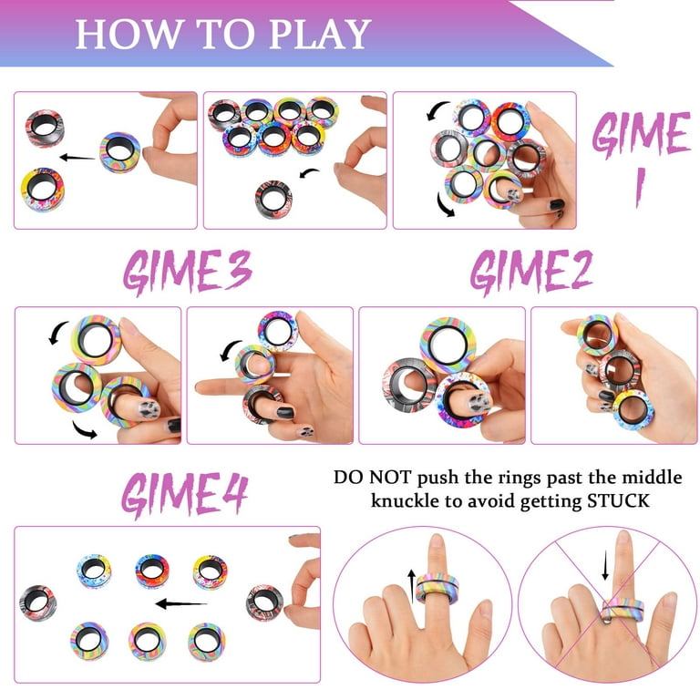 9-3Pcs Magnetic Rings Fidget Toy Set, Idea ADHD Anxiety Decompression Magnetic  Fidget Toys Adult Fidget Spinner Rings for Relief, Finger Fidget Toys -  Gifts for 8 9 10 11 12 13+ Year Old Boy Girl Teen 