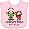 thumbnail image 3 of Inktastic I Love My Brother With Autism Girls Baby Bib, 3 of 4