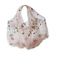thumbnail image 4 of Bolso de mano con bordado de flores y asas, ideal para ir de compras, picnic o vacaciones. Rosa, 4 of 9