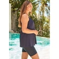 thumbnail image 3 of Swim 365 Women's Plus Size Back-Smoothing Tankini Top, 3 of 4
