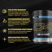 C4 Ultimate Shred Pre Workout Powder with 300mg Caffeine, Thermogenic Fat Burning Formula with Capsimax Cayenne, TeaCrine & Dynamine Energy Blend – Icy Blue Razz, 20 Servings