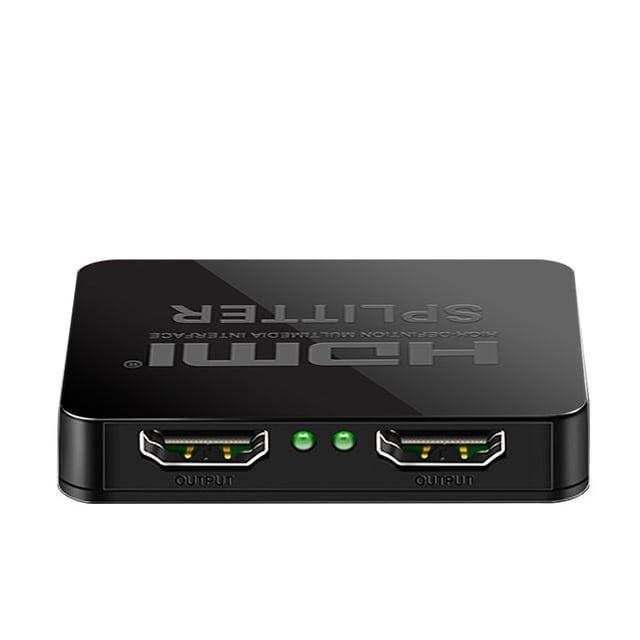 distribuidor hdmi 1 entrada 2 salidas uno arrastre dos HD 4K audio y video computadora 2 puertos misma pantalla divisor un minuto dos